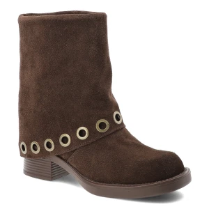 Brązowe Botki Artiker Stylowe Kowbojki Damskie