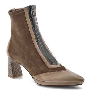 Brązowe Botki Hispanitas Eleganckie Buty Damskie Na Obcasie