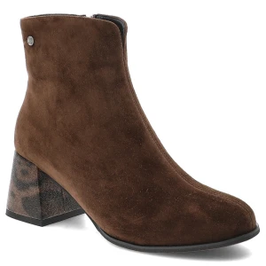 Brązowe Botki Maciejka Eleganckie Buty Damskie