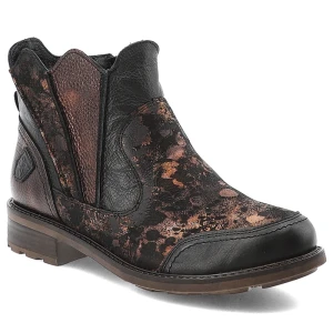 Brązowe Botki Maciejka Skórzane Obuwie Damskie Premium