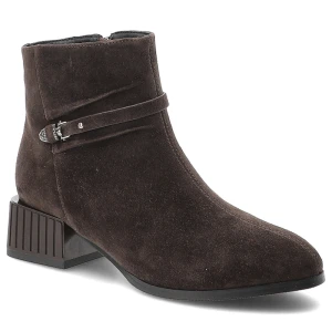 Brązowe Botki S.Barski Zamszowe Buty Damskie