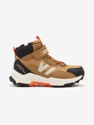 Brązowe Botki Sportowe z Ociepleniem i Rzepem Ellarria