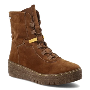 Brązowe Botki Tamaris Ocieplane Obuwie Damskie