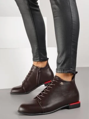 Brązowe Botki Typu Trzewiki Vices Implie