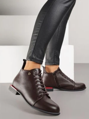 Brązowe Botki Vices Trzewiki Aliff