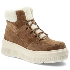 Brązowe Botki Vinceza Ocieplane Obuwie Damskie