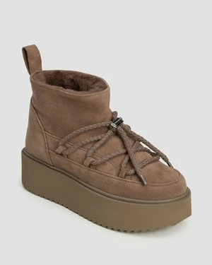 Brązowe buty damskie Inuikii Classic Low Platform