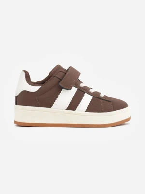 Brązowe Buty Sportowe Sneakersy z Dwoma Paskami z Boku Noam