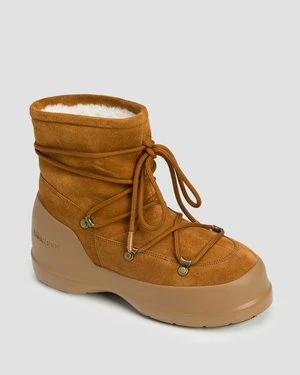 Brązowe Buty Zimowe Damskie Moon Boot Luna Boot Suede