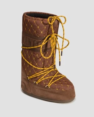 Brązowe Buty Zimowe Damskie Moon Boot Resort Icon Quilted