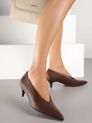 Brązowe Czółenka na Kaczuszce w Klasycznym Stylu Rilanela cink me