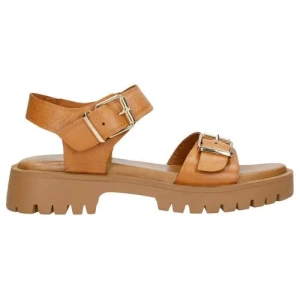 Brązowe sandały damskie na grubej podeszwie 76108-53 Wojas