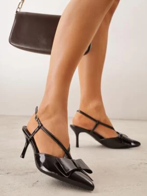 Brązowe Eleganckie Szpilki VICES z Ozdobną Kokardą Adrelena