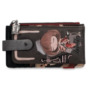 Etui na karty damskie Anekke, bezpieczne zamknięcie miejsce na zdjęcia i bogate zdobienie, brązowy, 41809-013