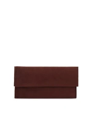 Brązowe etui na okulary z miękkiej tkaniny z magnetycznym zapięciem Kazar