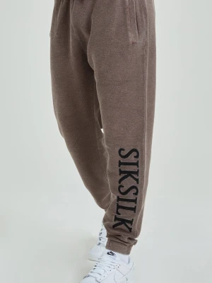 Brązowe joggery męskie heavyweight loopback relaxed fit SikSilk