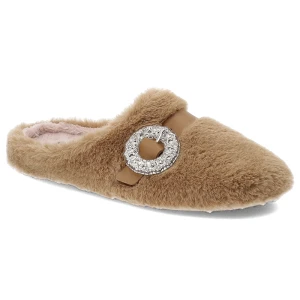 Brązowe Kapcie Macarena Wygodne Domowe Obuwie Damskie