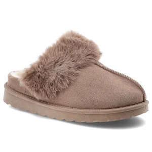 Brązowe Kapcie Vinceza Ciepłe Domowe Obuwie Damskie