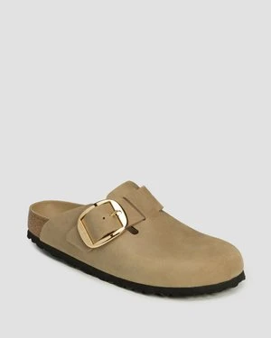 Brązowe Klapki Damskie Birkenstock Boston Big Buckle Leoi Narrow