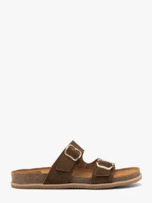 Brązowe klapki damskie Ryłko