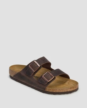 Brązowe Klapki Męskie Birkenstock Arizona Leoi Regular