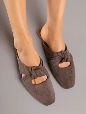 Brązowe Klapki Mule Vices Zdobione Supłem Lavisse