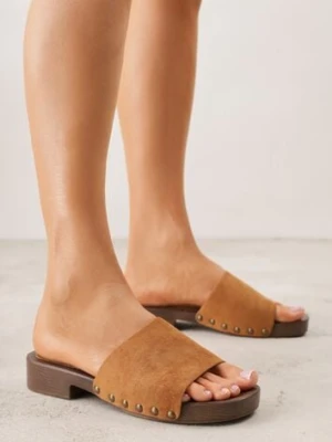 Brązowe Klapki z Nitami Lephiaphe