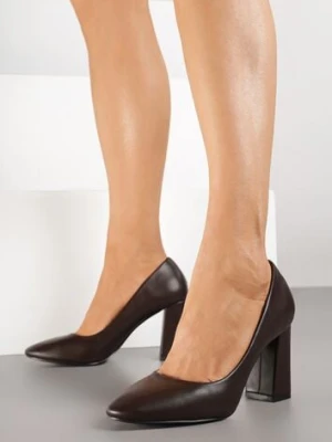 Brązowe Klasyczne Czółenka na Słupku Tularisa bellucci