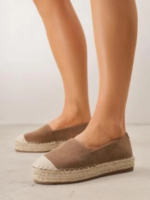 Brązowe Klasyczne Espadryle VICES na Grubej Podeszwie z Plecionką Idathelia