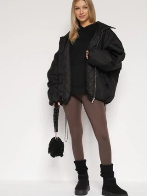 Brązowe Klasyczne Legginsy z Wysokim Stanem Melio yu & me