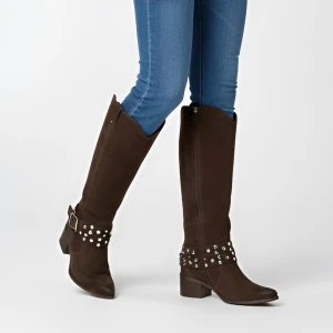 Brązowe Kozaki Karino Stylowe Kowbojki Damskie