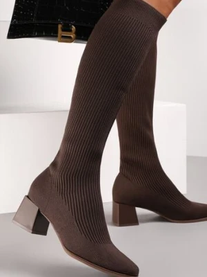 Brązowe Kozaki z Elastyczną Cholewką Timerine