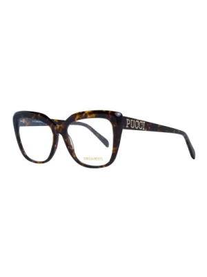 Brązowe Kwadratowe Okulary Optyczne Dla Kobiet Emilio Pucci