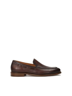 Zdjęcie produktu Brązowe loafersy z rzemykiem Kazar
