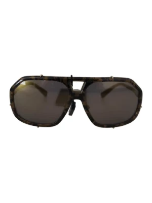 Brązowe lustrzane okulary przeciwsłoneczne Aviator Dolce & Gabbana
