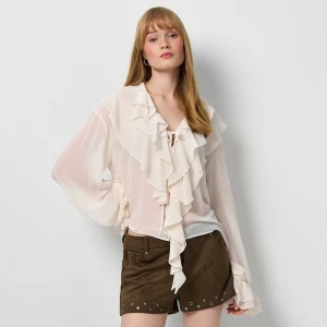 Brązowe mikroszorty z imitacji zamszu House