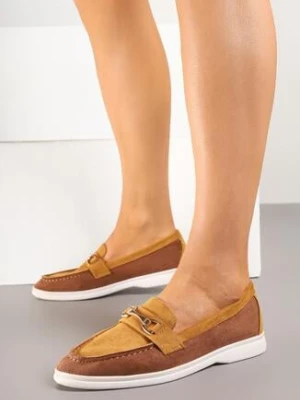 Brązowe Mokasyny Ozdobione Metalową Aplikacją Elliretta sergio todzi