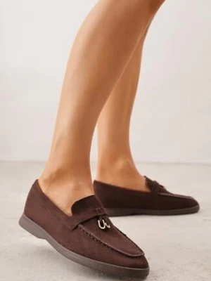 Brązowe Mokasyny z Imitacji Zamszu z Ozdobną Aplikacją Tasseli givana