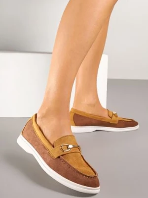 Brązowe Mokasyny z Metalową Ozdobą Ellianta sergio todzi