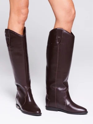 Brązowe oficerki skórzane CARINII B10486-113-000-000-000