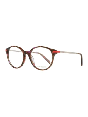 Brązowe Okrągłe Okulary Optyczne Damskie Emilio Pucci