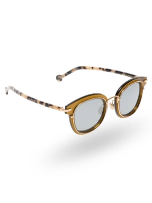 Brązowe okulary DIOR z motywem panterki