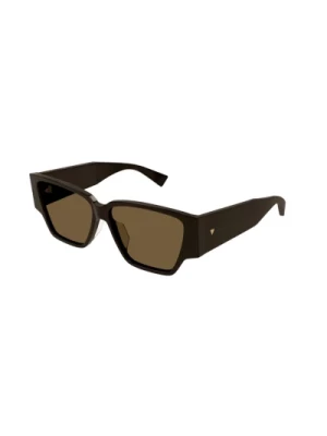 Brązowe okulary przeciwsłoneczne z brązowymi soczewkami Bottega Veneta
