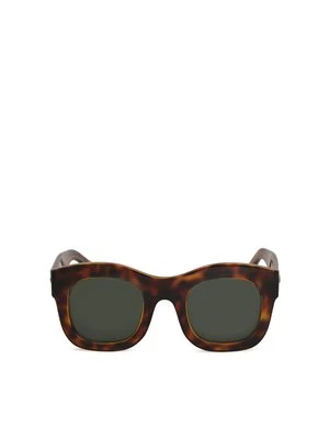 Brązowe okulary przeciwsłoneczne z grubą oprawką Kazar