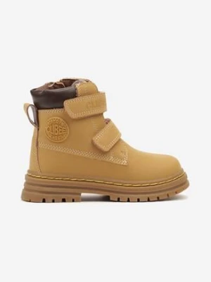 Brązowe Płaskie Ocieplane Botki w Stylu Traperków Ozdobione Aplikacją Niavelle