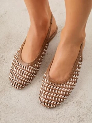Brązowe Plecione Sandały Typu Slingback Ellariell