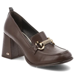 Brązowe Półbuty Chebello Eleganckie Obuwie Damskie
