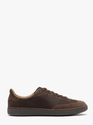 Brązowe półbuty sportowe na płaskiej podeszwie Ryłko