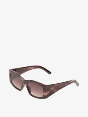 Brązowe Prostokątne Okulary Przeciwsłoneczne z Filtrem UV Uloriva