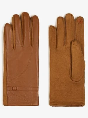 Brązowe Rękawiczki z Imitacji Skóry Zinnele